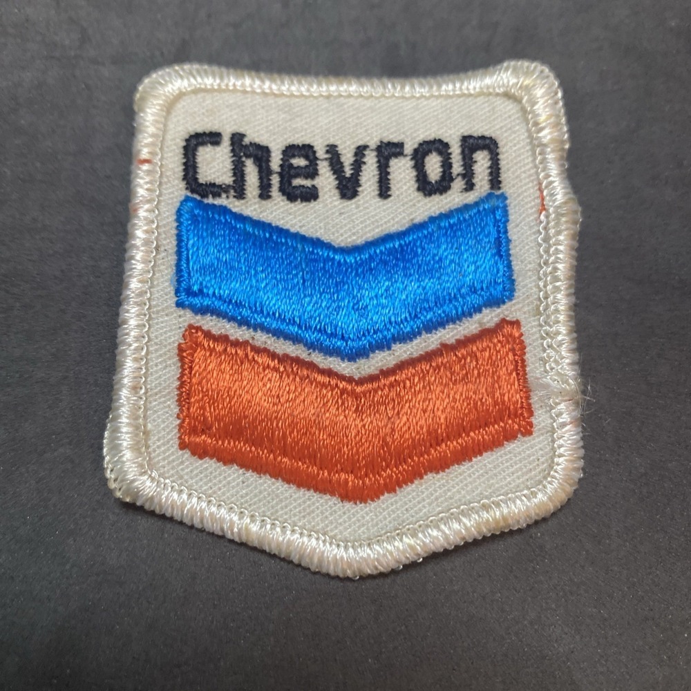 VTG Advertising Chevron Service Station Gas Oil Logo Sew On Shirt Coat Patch A1